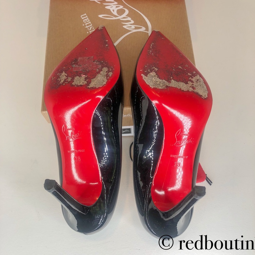 Christian Pigalle 100mm black patent pumps 38 - Picture 6 of 7